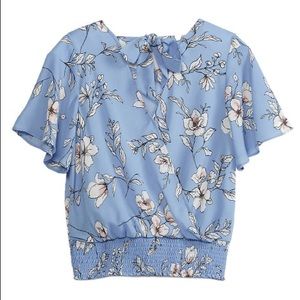 A. Byer Smocked Waist Woven Blouse